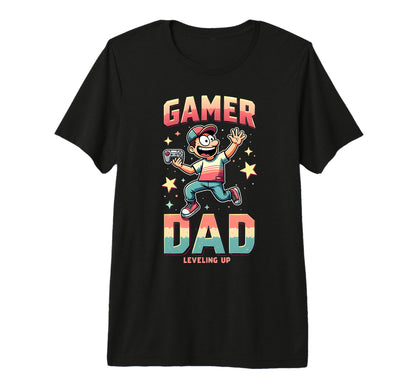 Fathers Day Gift Gamer Dad Leveling Up Tri T-Shirt - Trendy Graphic Unisex - T-Shirt, Sweatshirt, Hoodie