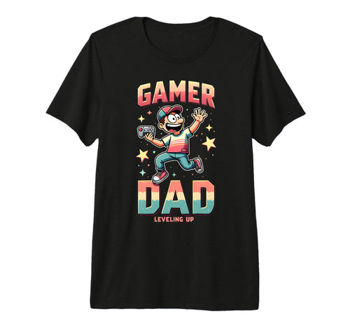 Fathers Day Gift Gamer Dad Leveling Up Tri T-Shirt - Trendy Graphic Unisex - T-Shirt, Sweatshirt, Hoodie