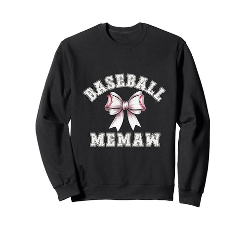 Coquette Baseball Memaw Bow Game Day Sweatshirt - Graphic Print for Adults - T-Shirt, Sweatshirt, Hoodie