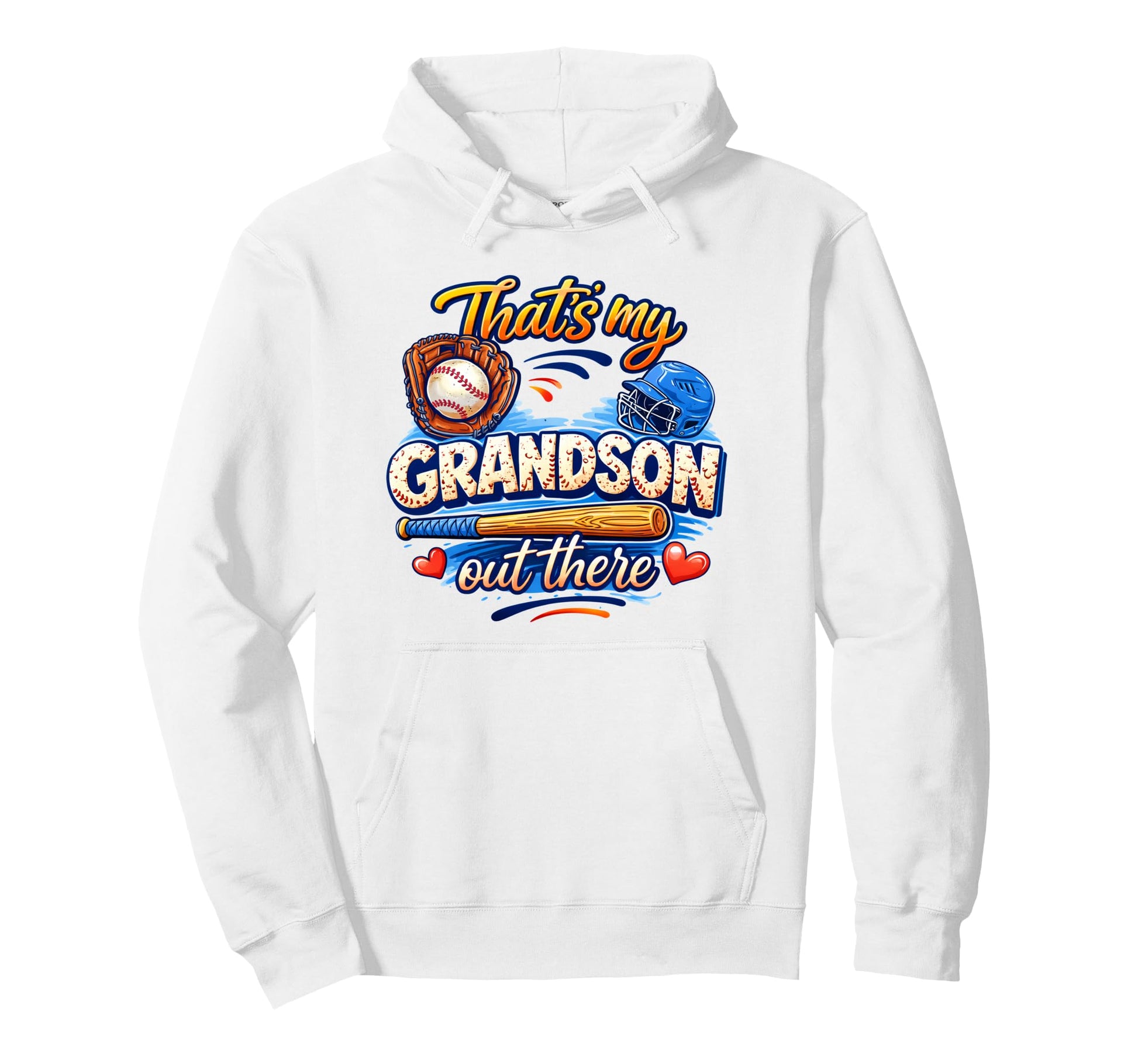 Thats My Grandson Out There Baseball Hoodie - Minimalist Print Men Women - T-Shirt, Sweatshirt, Hoodie