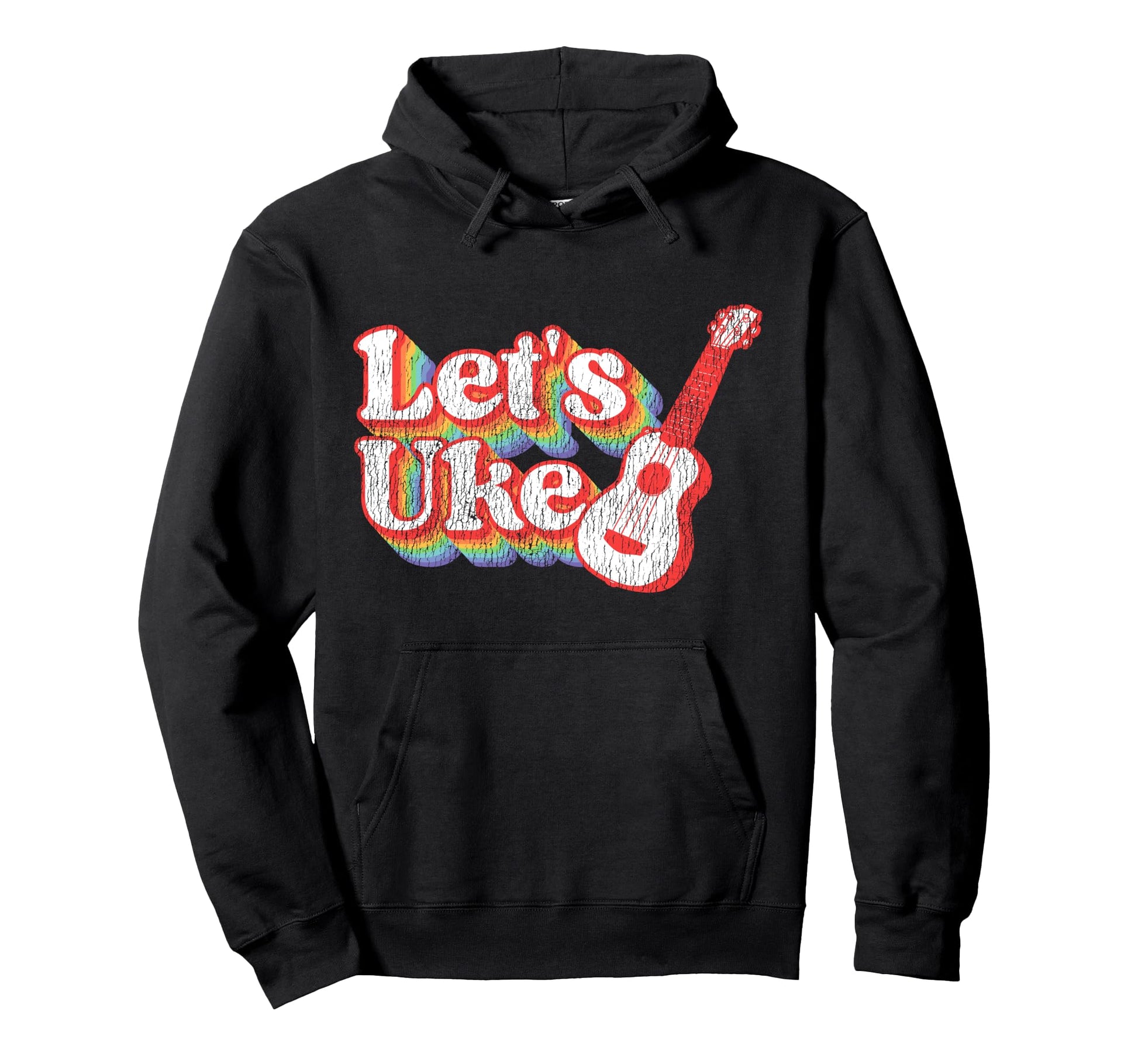 Hawaiian Ukulele Uke Rainbow Lets Uke Hoodie - Unique Graphic Unisex - T-Shirt, Sweatshirt, Hoodie