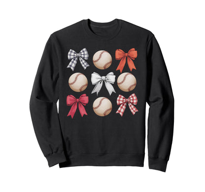Baseball Coquette Bow Mom Sister Sweatshirt - Trendy Graphic Men Women - T-Shirt, Sweatshirt, Hoodie