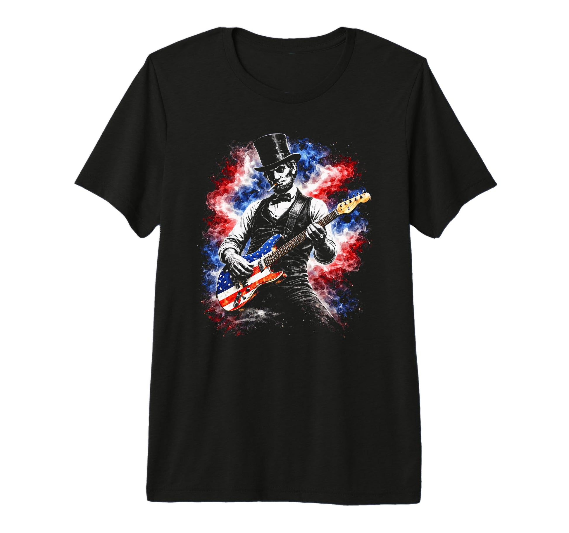 Abe Lincoln Abraham Playing Guitar T-Shirt - Aesthetic Graphic Men Women - T-Shirt, Sweatshirt, Hoodie