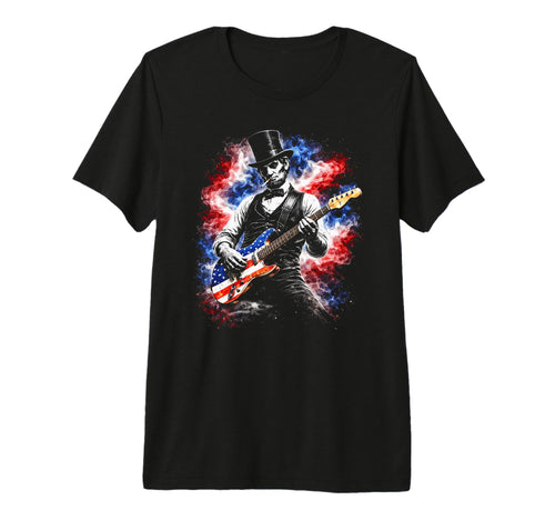 Abe Lincoln Abraham Playing Guitar T-Shirt - Aesthetic Graphic Men Women - T-Shirt, Sweatshirt, Hoodie