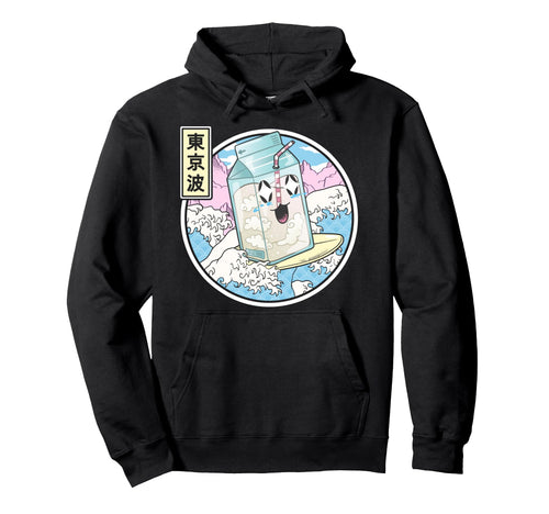 Surfing Milk Carton Japanese Wave Hoodie - Unique Graphic for Adults - T-Shirt, Sweatshirt, Hoodie