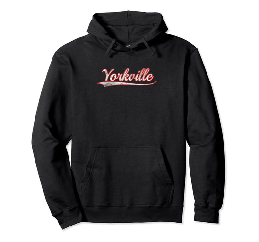 Yorkville Varsity Distressed Throwback Hoodie - Novelty Apparel Men Women - T-Shirt, Sweatshirt, Hoodie