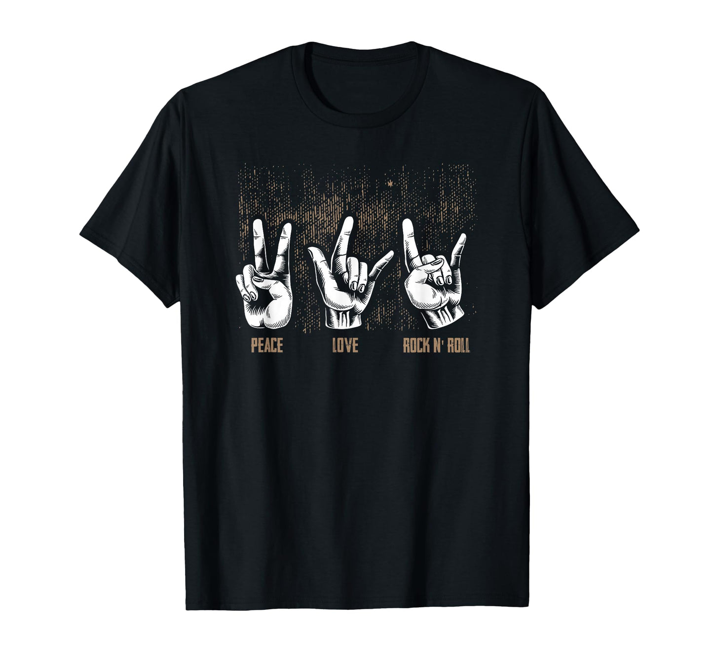 Peace Love Rock And Roll Guitar Hippie T-Shirt - Graphic Print Men Women - T-Shirt, Sweatshirt, Hoodie