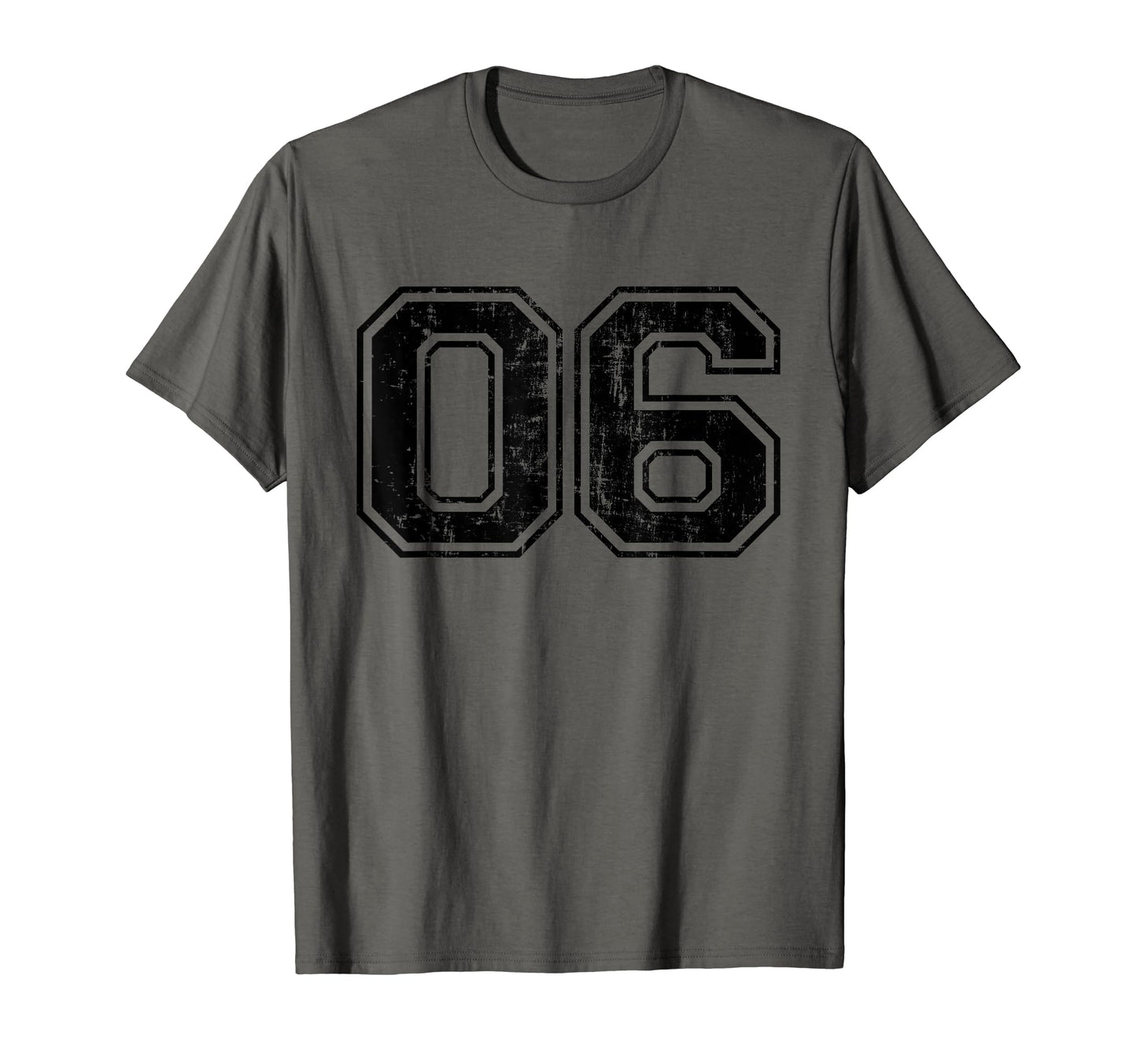 Number 06 Six Varsity Distressed Sport T-Shirt - Novelty Apparel Men Women - T-Shirt, Sweatshirt, Hoodie