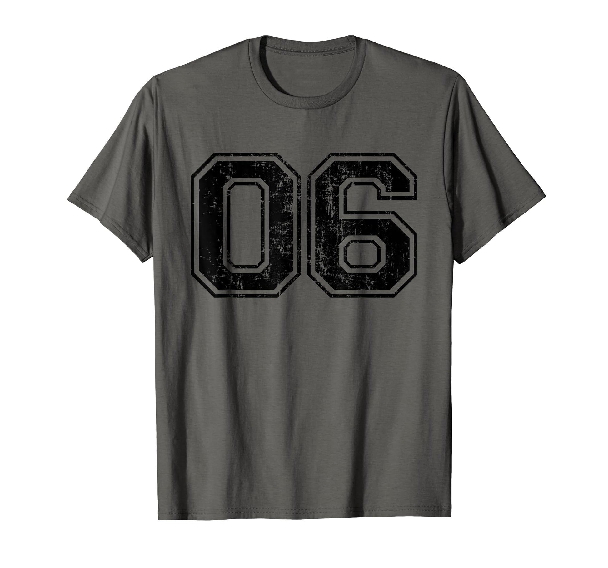 Number 06 Six Varsity Distressed Sport T-Shirt - Novelty Apparel Men Women - T-Shirt, Sweatshirt, Hoodie