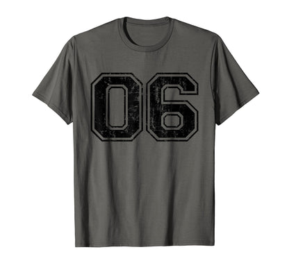 Number 06 Six Varsity Distressed Sport T-Shirt - Novelty Apparel Men Women - T-Shirt, Sweatshirt, Hoodie