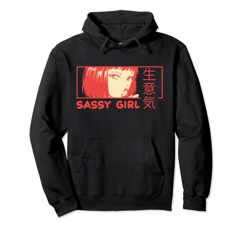 Sassy Japanese Anime Vaporwave Soft Hoodie - Streetwear Style Men Women - T-Shirt, Sweatshirt, Hoodie