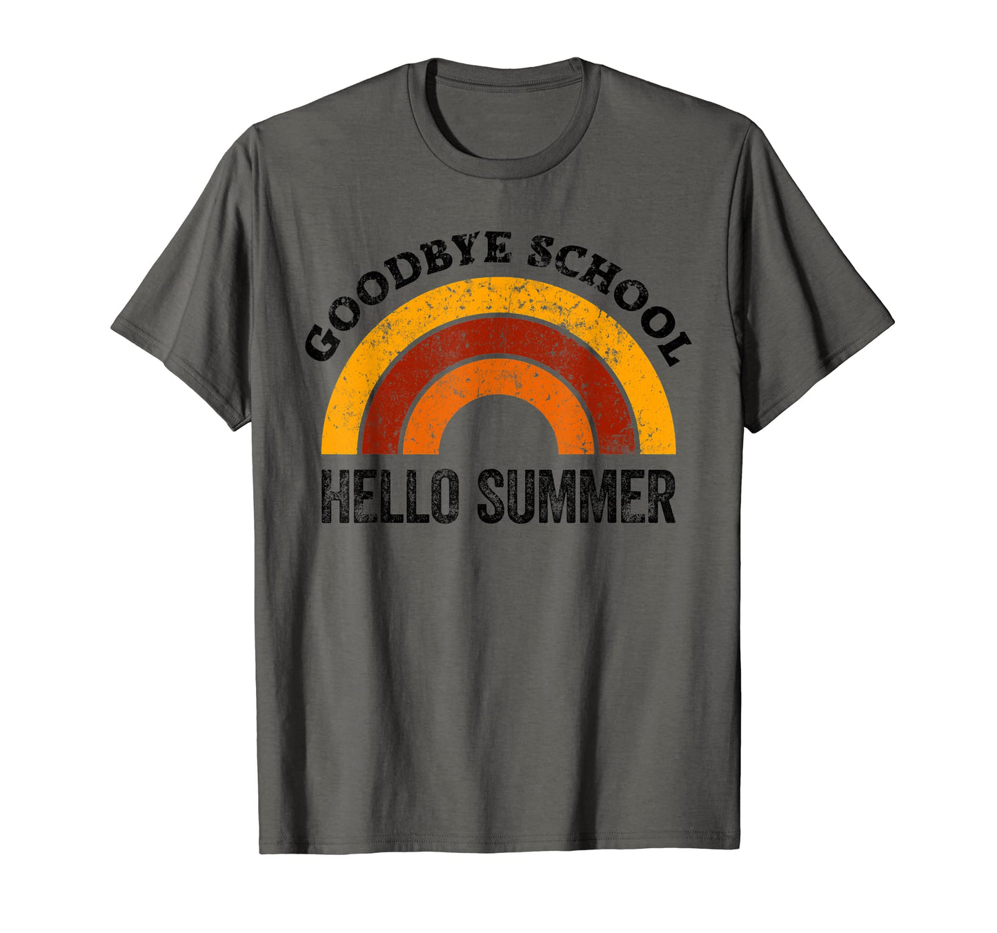 Goodbye School Teacher Rainbow Hello T-Shirt - Minimalist Print Unisex - T-Shirt, Sweatshirt, Hoodie