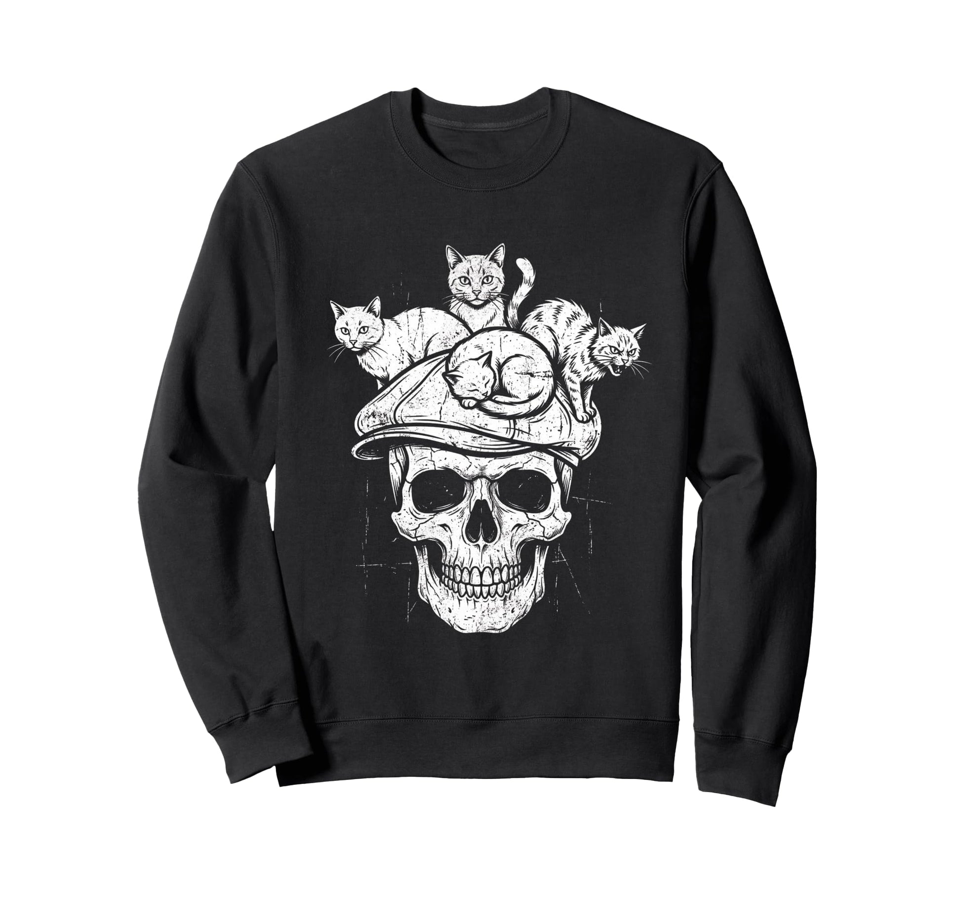 Skull Cat Skeleton Kitty Kitten Sweatshirt - Fun Novelty Design for Adults - T-Shirt, Sweatshirt, Hoodie