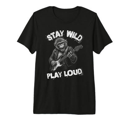 Play Loud Monkey Guitar Funny Animal T-Shirt - Fun Novelty Design Unisex - T-Shirt, Sweatshirt, Hoodie