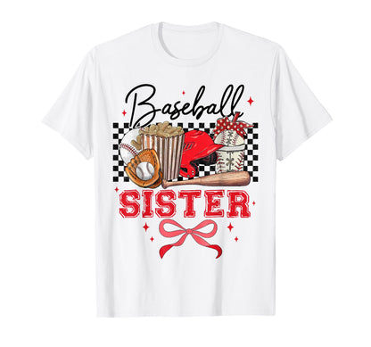 Baseball Sister Coquette Bow Love T-Shirt - Streetwear Style for Adults - T-Shirt, Sweatshirt, Hoodie