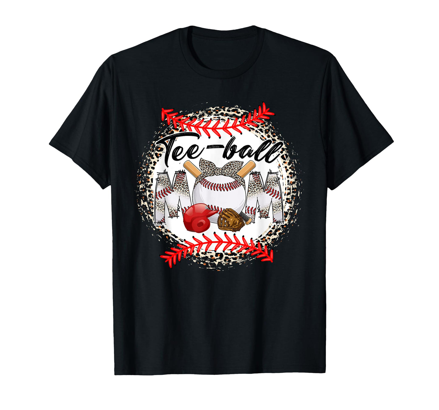 Funny Ball Mom Baseball Mom Leopard T-Shirt - Minimalist Print for Adults - T-Shirt, Sweatshirt, Hoodie