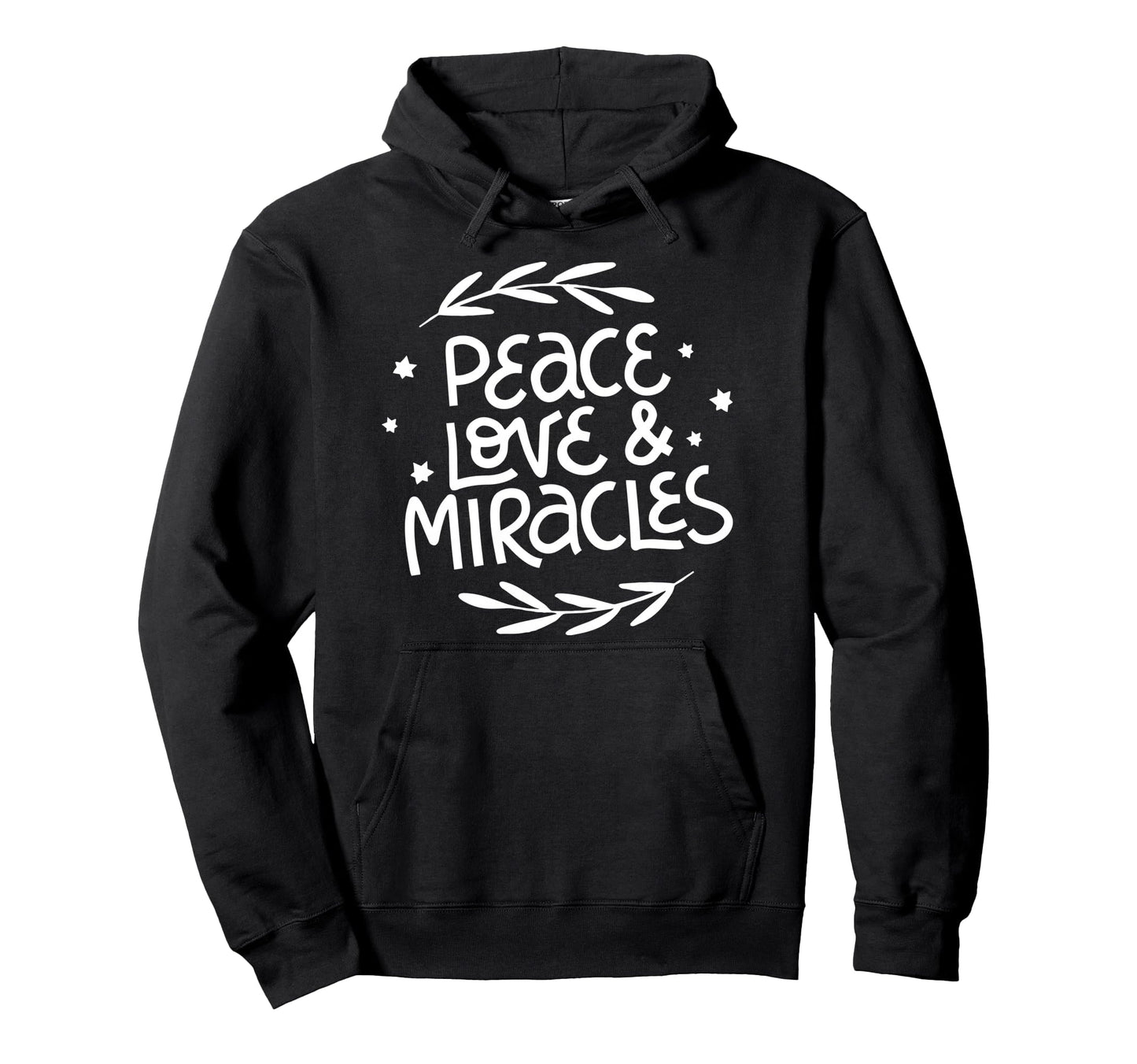 Peace Love Miracles Hanukkah Hanukkah Hoodie - Graphic Print for Adults - T-Shirt, Sweatshirt, Hoodie