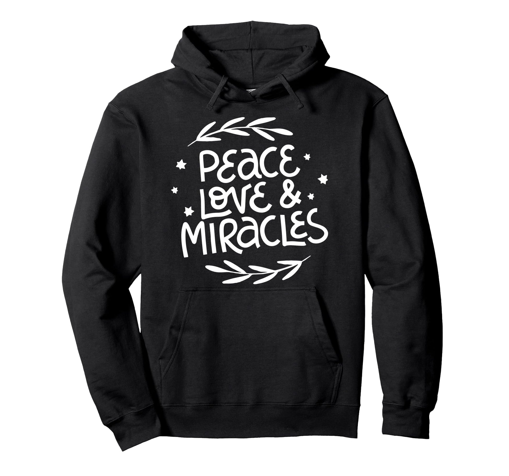 Peace Love Miracles Hanukkah Hanukkah Hoodie - Graphic Print for Adults - T-Shirt, Sweatshirt, Hoodie