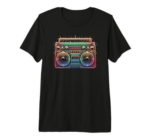 Boombox Old School 80S Music Hip Hop T-Shirt - Novelty Apparel for Adults - T-Shirt, Sweatshirt, Hoodie