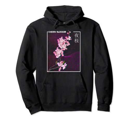 Japanese Aesthetic Vaporwave Cherry Hoodie - Custom Art Print for Adults - T-Shirt, Sweatshirt, Hoodie