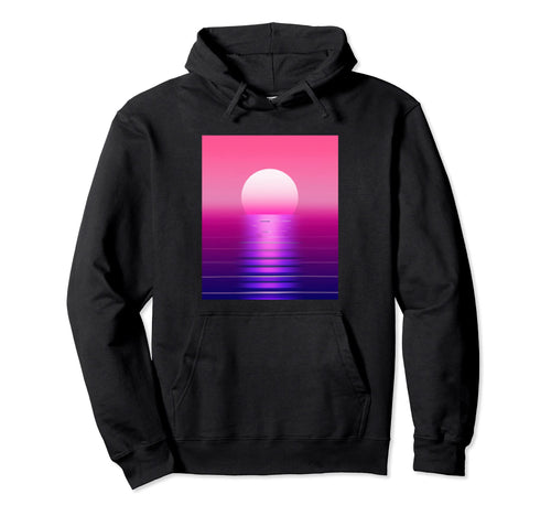 Vaporwave Sun Synthwave Sunset Hoodie - Aesthetic Graphic Men Women - T-Shirt, Sweatshirt, Hoodie