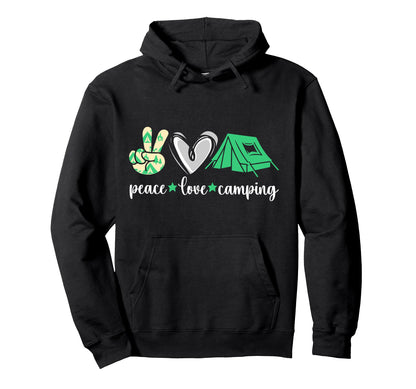 Tent Camping Peace Love Camping Hoodie - Graphic Print Men Women - T-Shirt, Sweatshirt, Hoodie
