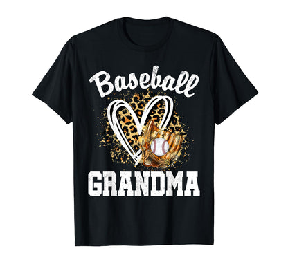 Baseball Grandma Leopard Heart T-Shirt - Streetwear Style for Adults - T-Shirt, Sweatshirt, Hoodie