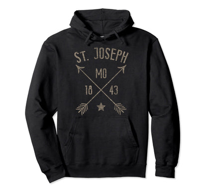 St Joseph Mo Distressed Boho Arrows Home Hoodie - Graphic Print for Adults - T-Shirt, Sweatshirt, Hoodie