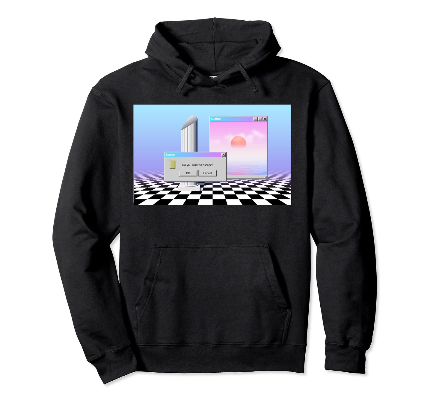 Vaporwave Aesthetic Browser 90S Hoodie - Casual Everyday Wear Men Women - T-Shirt, Sweatshirt, Hoodie