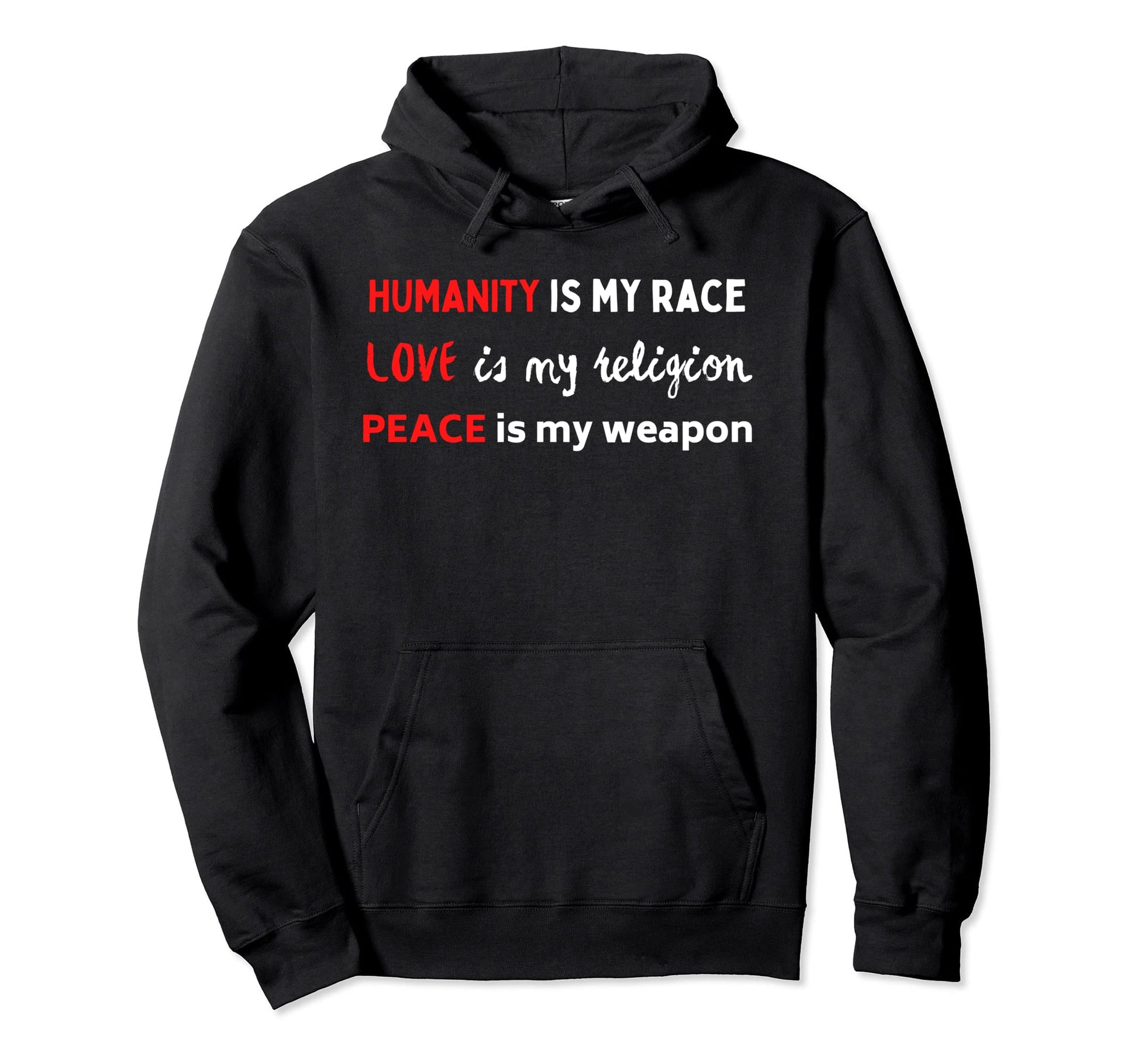 Humanity Love Peace Hoodie - Unique Graphic for Adults - T-Shirt, Sweatshirt, Hoodie