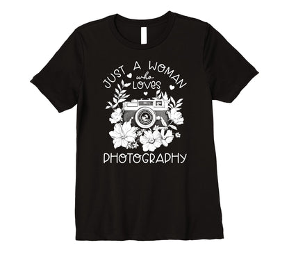 Womens Photographer Camera Flowers T-Shirt - Graphic Print for Adults - T-Shirt, Sweatshirt, Hoodie