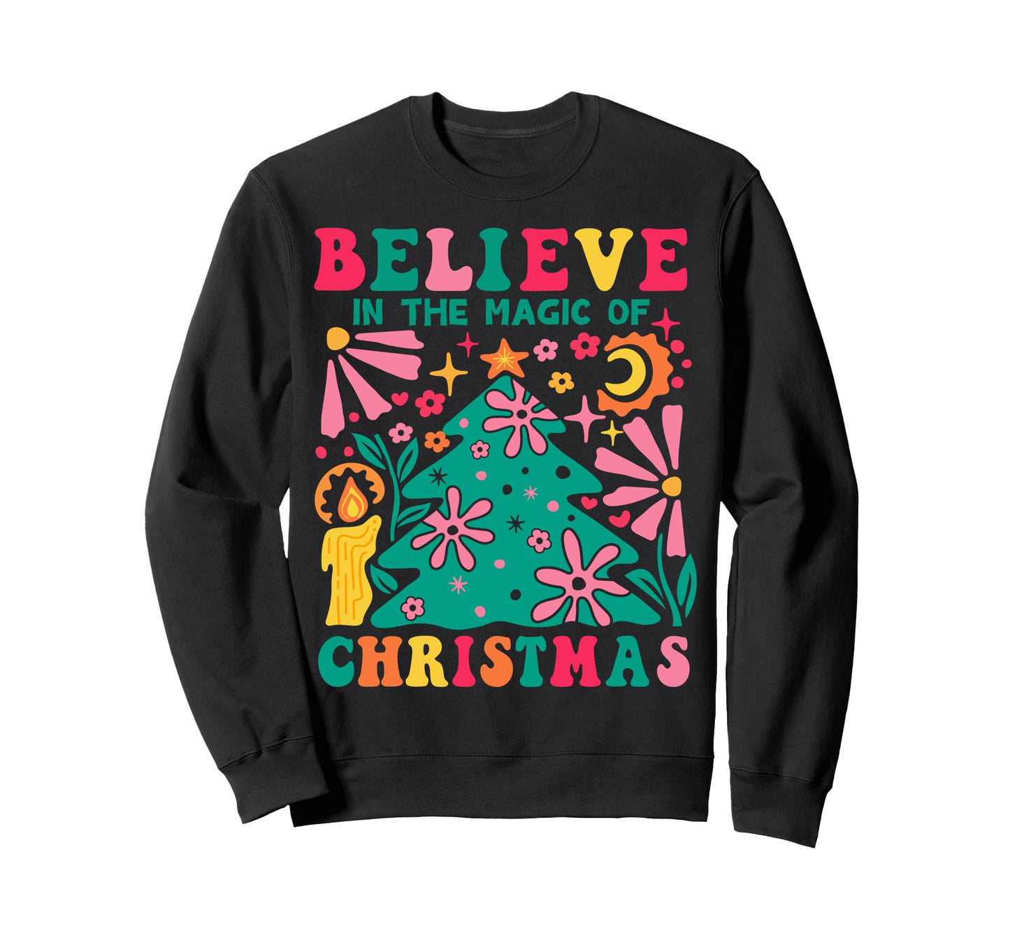 Boho Tree Magic Hippie Candle Sweatshirt - Streetwear Style for Adults - T-Shirt, Sweatshirt, Hoodie