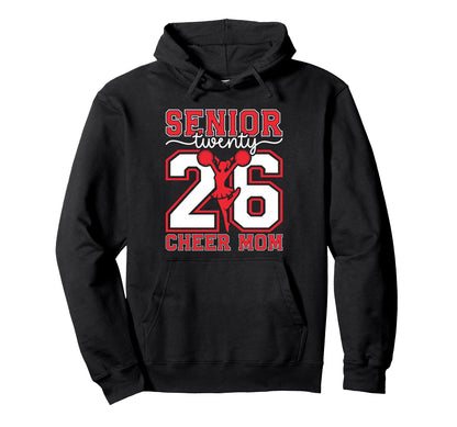 Class 2026 Senior Cheer Mom Graduation Hoodie - Minimalist Print for Adults - T-Shirt, Sweatshirt, Hoodie