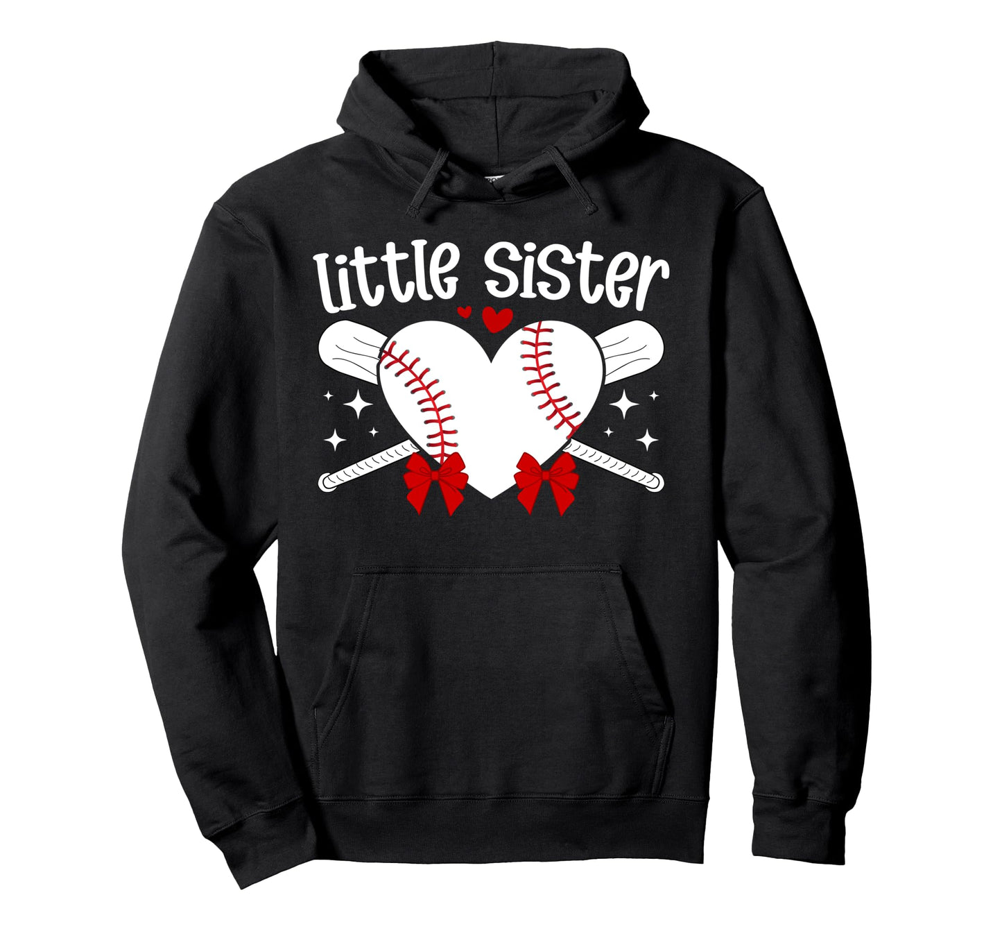 Little Sister Baseball Sister Baseball Hoodie - Trendy Graphic Unisex - T-Shirt, Sweatshirt, Hoodie