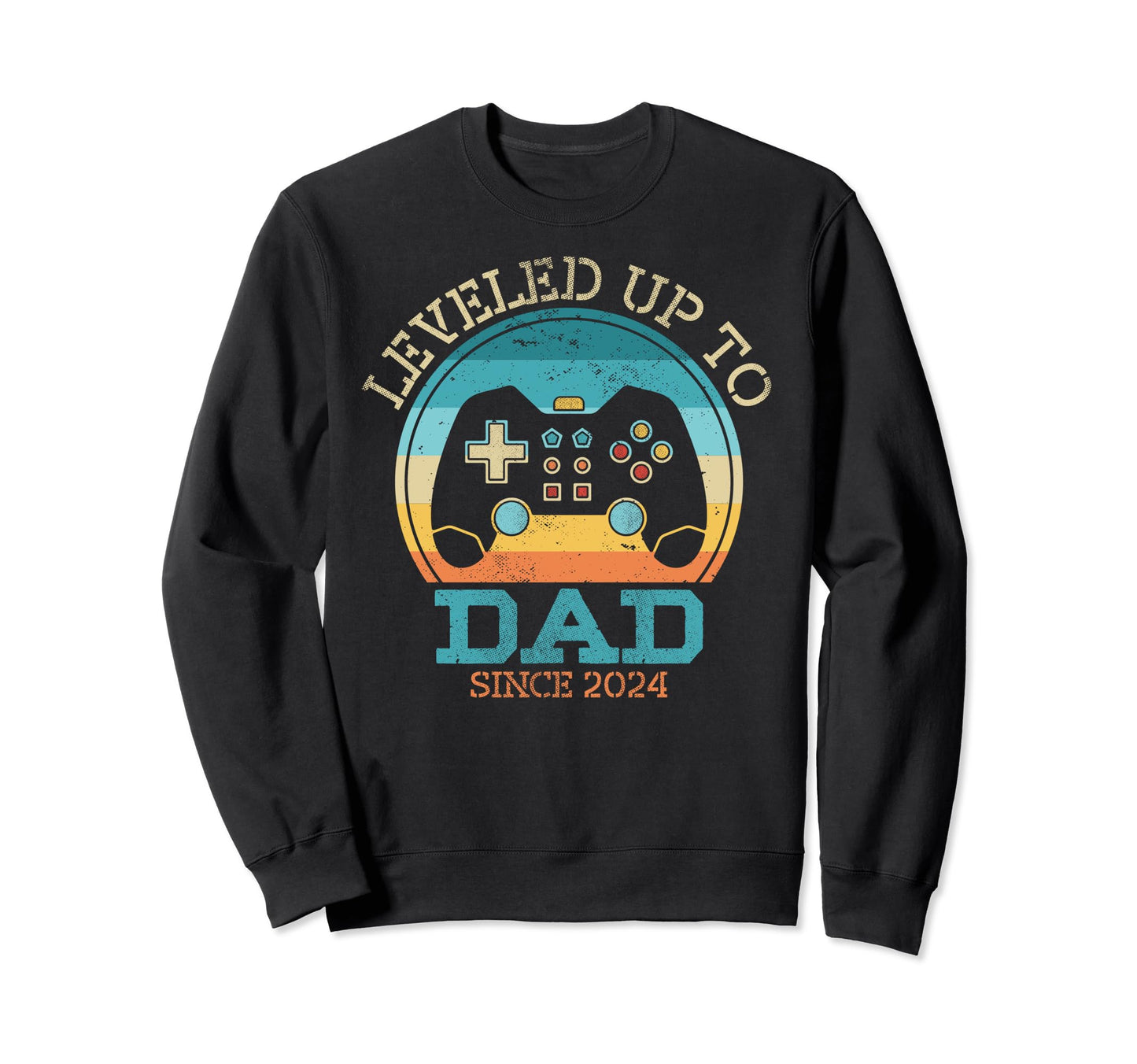 Leveled Up To Dad Since 2024 Sweatshirt - Minimalist Print for Adults - T-Shirt, Sweatshirt, Hoodie