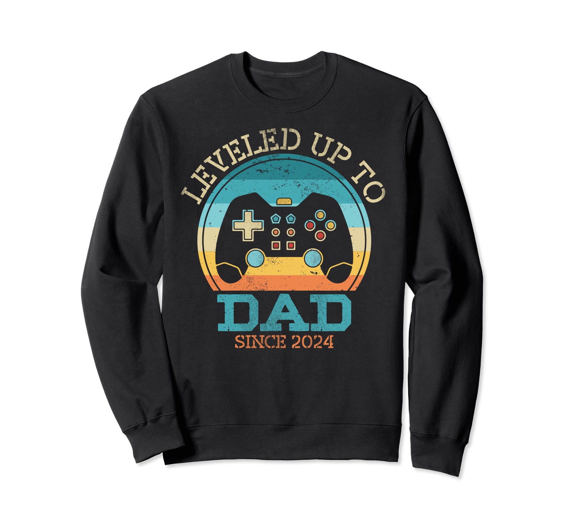 Leveled Up To Dad Since 2024 Sweatshirt - Minimalist Print for Adults - T-Shirt, Sweatshirt, Hoodie