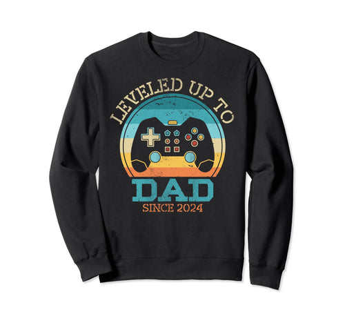 Leveled Up To Dad Since 2024 Sweatshirt - Minimalist Print for Adults - T-Shirt, Sweatshirt, Hoodie
