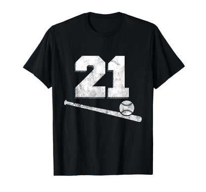 Baseball Jersey Number 21 Player T-Shirt - Novelty Apparel for Adults - T-Shirt, Sweatshirt, Hoodie