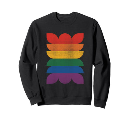 Mid Century Modern Rainbow Lgbtq Sweatshirt - Fun Novelty Design Unisex - T-Shirt, Sweatshirt, Hoodie