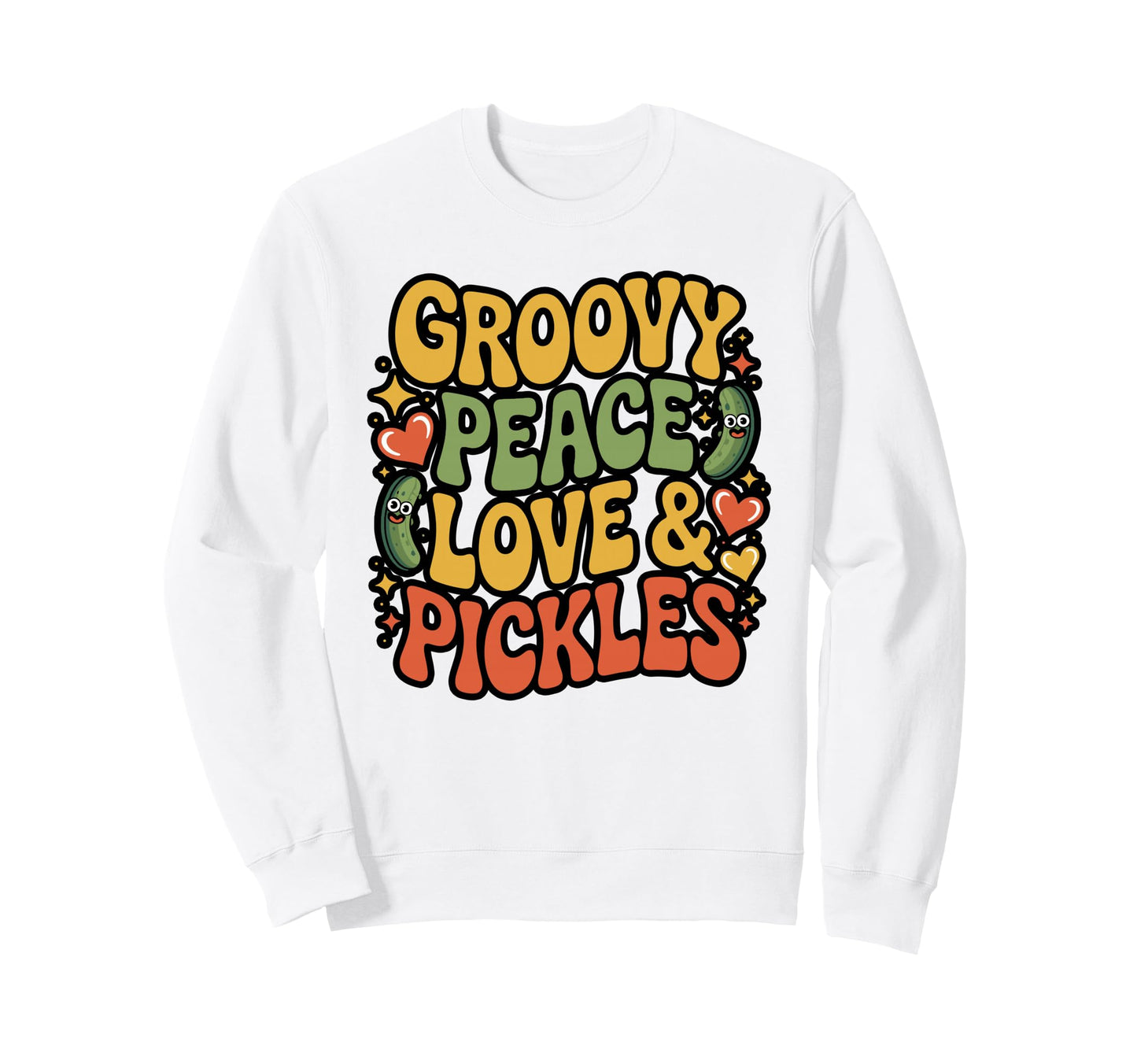 Peace Love Pickles Boho Sweatshirt - Minimalist Print Unisex - T-Shirt, Sweatshirt, Hoodie