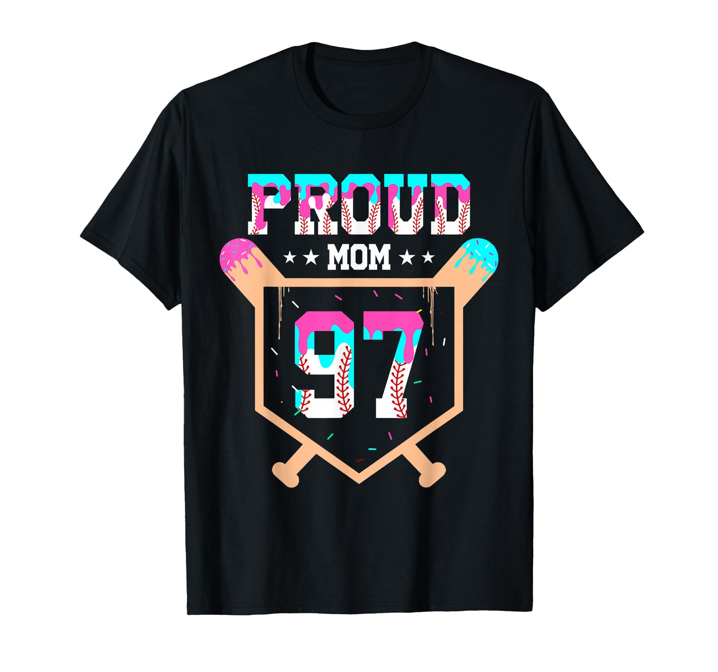 Proud Mom Baseball Player Number 97 T-Shirt - Minimalist Print for Adults - T-Shirt, Sweatshirt, Hoodie