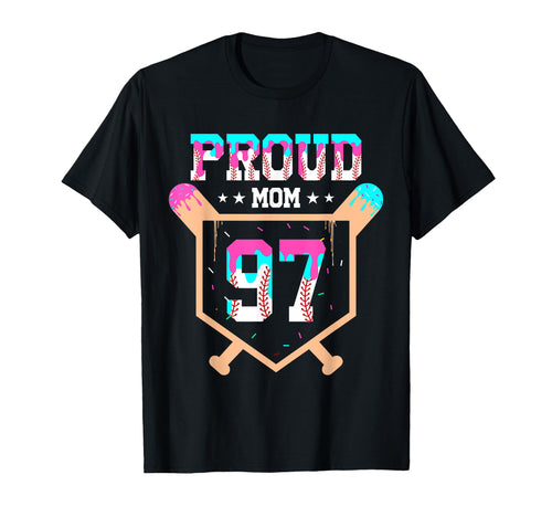 Proud Mom Baseball Player Number 97 T-Shirt - Minimalist Print for Adults - T-Shirt, Sweatshirt, Hoodie