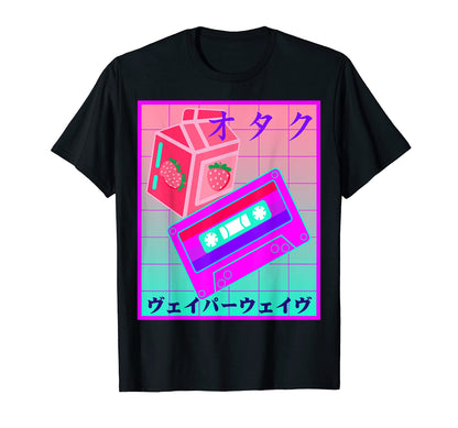 80S 90S Japanase Otaku Strawberry T-Shirt - Fun Novelty Design for Adults - T-Shirt, Sweatshirt, Hoodie