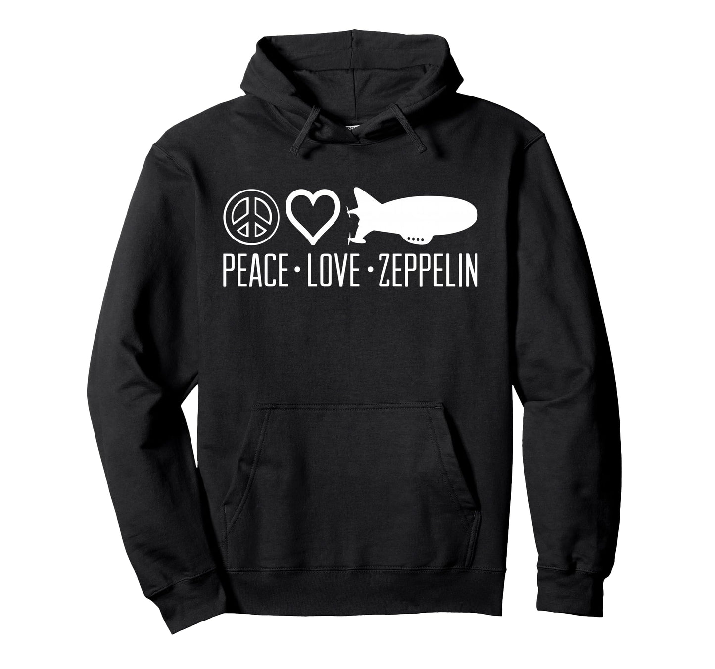 Peace Love Zeppelin Airship Fans Hoodie - Unique Graphic for Adults - T-Shirt, Sweatshirt, Hoodie