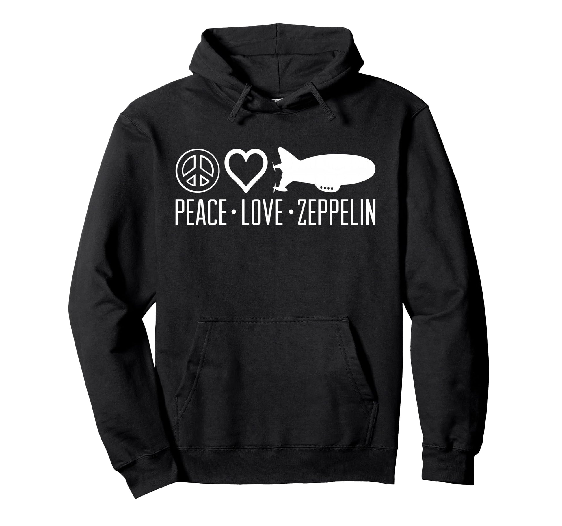 Peace Love Zeppelin Airship Fans Hoodie - Unique Graphic for Adults - T-Shirt, Sweatshirt, Hoodie