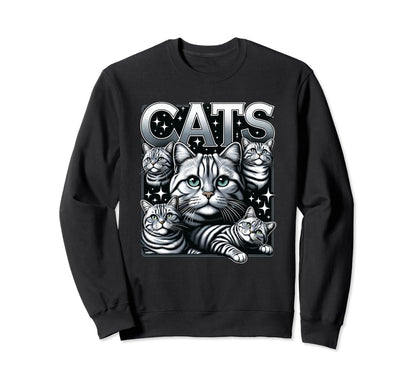 Cat Bootleg Grunge 90S Sweatshirt - Novelty Apparel Unisex - T-Shirt, Sweatshirt, Hoodie