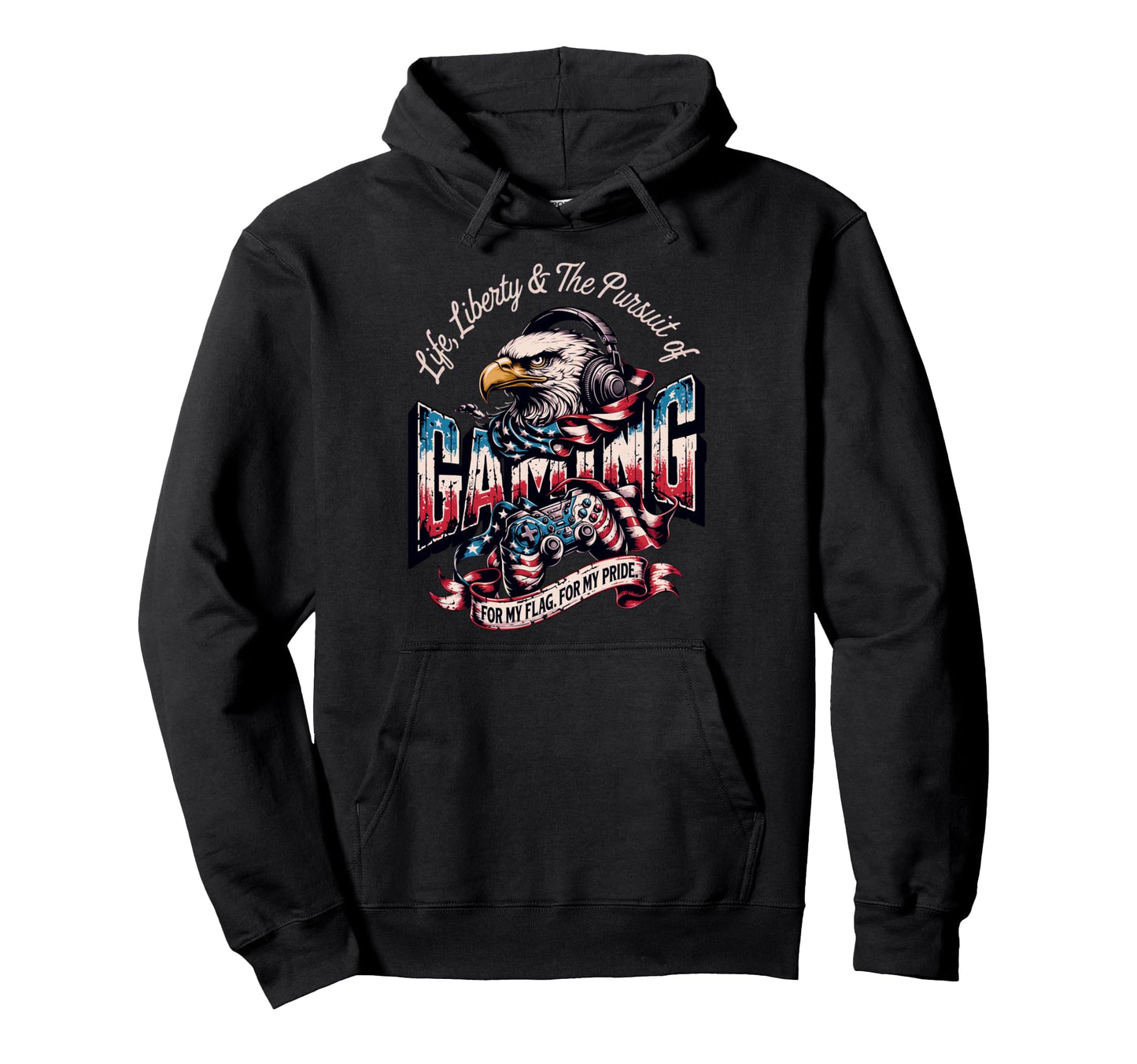 Patriotic Usa Gamer Usa Flag Proud Hoodie - Unique Graphic for Adults - T-Shirt, Sweatshirt, Hoodie