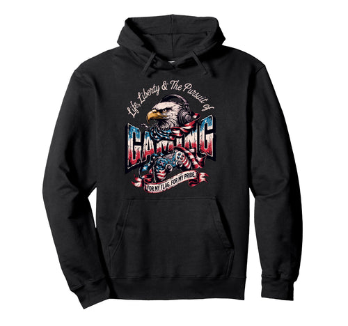 Patriotic Usa Gamer Usa Flag Proud Hoodie - Unique Graphic for Adults - T-Shirt, Sweatshirt, Hoodie