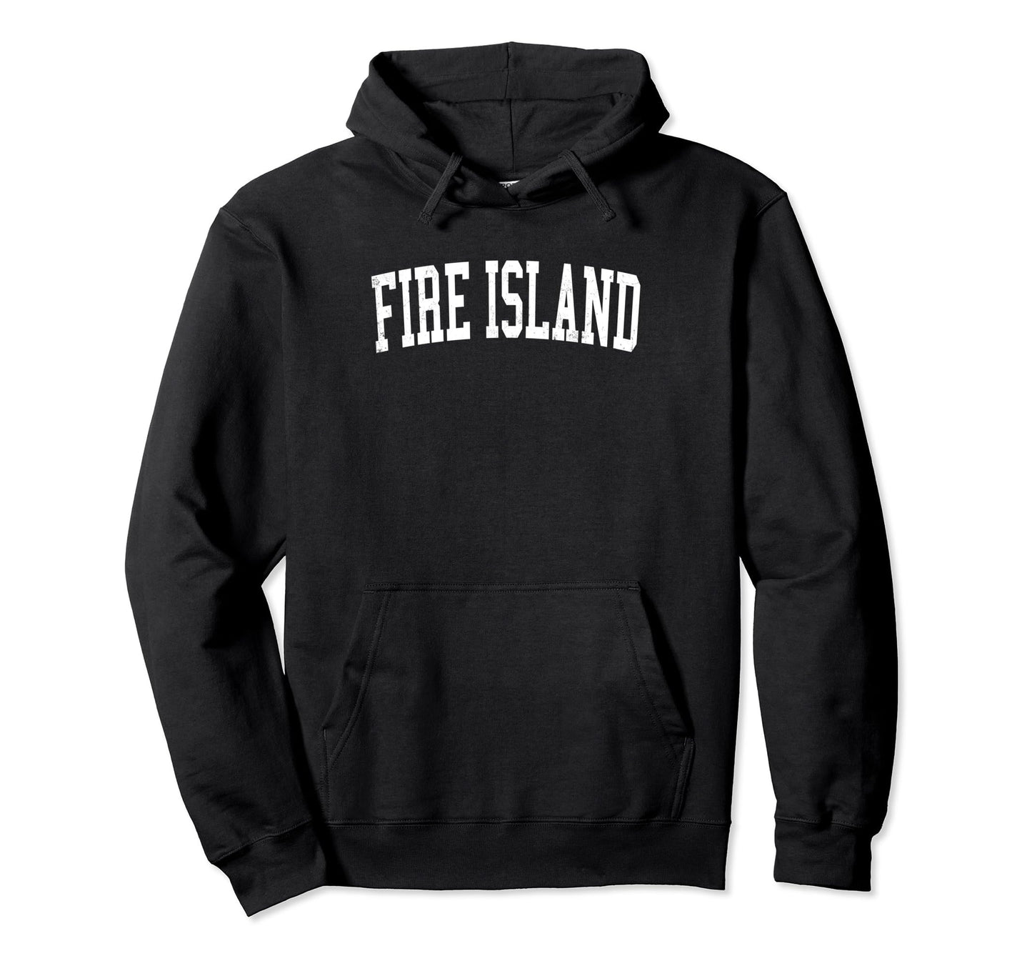 Fire Island Distressed White Varsity Hoodie - Unique Graphic for Adults - T-Shirt, Sweatshirt, Hoodie
