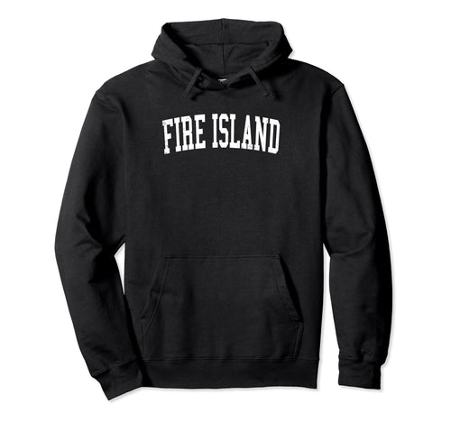 Fire Island Distressed White Varsity Hoodie - Unique Graphic for Adults - T-Shirt, Sweatshirt, Hoodie